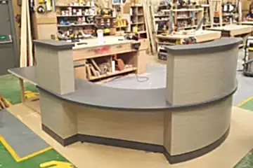 Reception desk front view